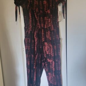 Derek Heart Black and Red Jumpsuit